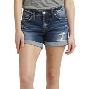 Silver Jeans Co. Boyfriend Mid Rise Distressed Short sz 26- RUNS LARGE